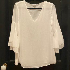 White Semi-Sheer Calvin Klein Blouse